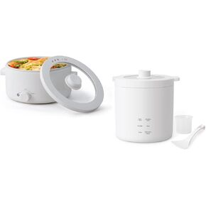 2L Electric Pot & 1.2L Mini Rice Cooker, Multi-function Electric Cooker, Rapid Heating and Overheating Protection