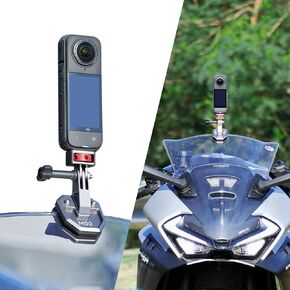 SEASKY M02 All Aluminum Metal Motorbike Motorcycle Windscreen Clamp Mount Accessories for Gopro Hero 13 12 11 10 9 8 7 for DJI Action 5 4 3 2 for insta360 X4 X3 X2 X RS Sports Action Camera