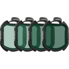 Freewell ND Filter 4-Pack for DJI O4 Air Unit Pro–ND8, ND16, ND32, ND64–Reduce Shutter Speed for Smooth, Cinematic Footage