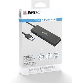 EMTEC Hub Ultra Slim USB3.1 4-Port T620A Type-A - Micro SD ECHUBT620A