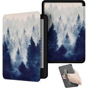 Case for 6" Kindle (11th Generation-2024/2022 Release), Slim Premium Durable PU Leather Cover with Hand Strap, Auto Sleep/Wake,Pink