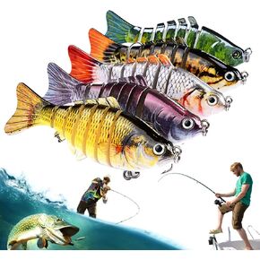 5pack Swimming Bait, Swimming Fishing Lures, Multi Jointed Fishing Lure Making It Accessible for All Skill Levels