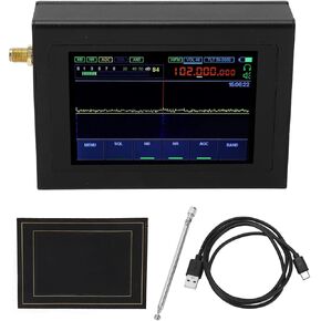 Fockety Malachite DSP SDR Receiver, 50GHz-250MHz 4GHZ-2GHZ AM SSB NFM WFM Full Band Portable Shortwave Radio Receiver, SDR Radio Receiver with 3.5in, Antenna & 2500mAh Battery