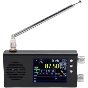 Gowenic Am FM SSB SW CB VHF UHF WX AIR LW MW استقبال راديو النطاق الكامل ، راديو الموجة القصيرة المحمولة ، سعة 3.2 بوصة شاشة LCD مكبرات صوت استريو مزدوجة مكبرات الصوت الكاملة النطاق الكامل مع بطارية 5000 مللي أمبير في الساعة ، أسود