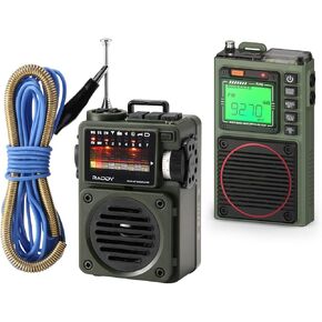 Raddy RF750 Portable Shortwave Radio AM/FM/SW/WB Receiver with Bluetooth and NOAA Alerts + Raddy RF75A APP Control Shortwave Radio with Bluetooth, Portable AM/FM/VHF/SW/WB Receiver Pocket Radio