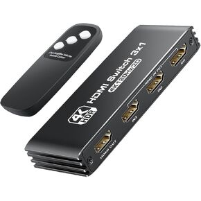 NEWCARE 3 Ports HDMI 2.1 Switch Box 4K@120Hz, HDMI Splitter 3 in 1 Out with Remote Auto Switching, HDMI Selector Switch Support VRR ALLM HDR 3D Audio, for PS5, Xbox, PC, Streaming Device