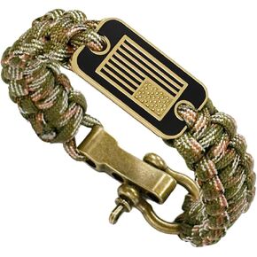 Military Bracelets for Men Paracord Bracelets Camouflage Paracord Tactical Survival Bracelet for Men, Air Force with Outdoor Multi-Tools American Veterans Bracelet