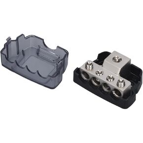 4 Way Amp Holder Gro D Distributor Splitter, Car Audio Amplifier Power Distribution Block with High Performance Copper for Wide Application