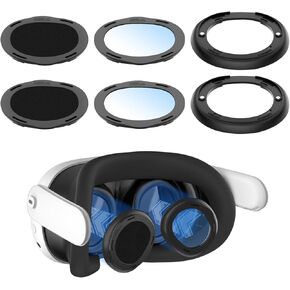 Tyasoleil VR Lens Protector Acessories Kit, Blue Light Blocking Glasses for Meta Quest 3/3S, with Magnetic Alloy Frame and Anti Blue-Light Lens Accessories