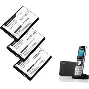 3PCS W56-BATT, YL-5J Replacement Battery for Yealink One Talk IP DECT, W56H, W56h/p, W56P, W60P Cordless Phone Battery 1300mAh/3.7V