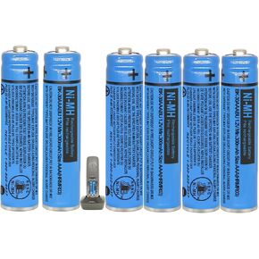 BK-30AAABU NI-MH AAA Rechargeable Battery 1.2V 300mah 6Pack AAA NiMH Batteries for Panasonic Cordless Phones, Remote Controls, Electronics