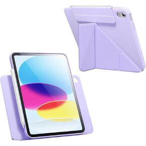 New Magnetic Rotating Detachable iPad Case for 11th Generation 11 Inch (2025) & 10th Gen 10.9" (2022), Adjustable Smart Stand (Portrait/Landscape/Raised), with Pencil Holder, Auto Wake/Sleep - Purple