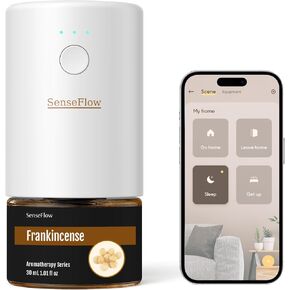 Smart Wi-Fi Space Fragrance Diffuser SF101S – Adjustable Natural Atomizer Essential Oil Kit, 40-Day Aroma, LED Light, Customizable Schedule for Home, Hotel & Studio - Joyful Bliss