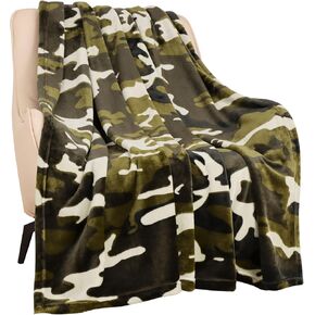 HommomH 60" x 80" Army Blanket Throw Soldier Comfort Warmth Soft Cozy Air Conditioning Easy Care Machine Wash Camouflage