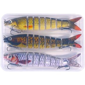 Aoxwomens Fishing Lures Kits Lifelike Multi Jointed Fishing Swimbait for Freshwater and Saltwater,Fishing Plugs Crankbaits for Topwater Bass Salmon Trout