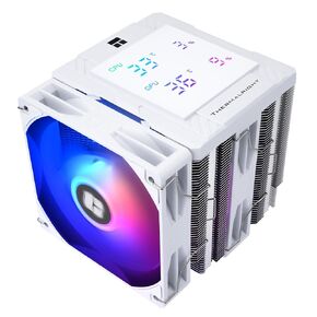 Peerless Assassin 120 Digital White ARGB CPU Air Cooler, Top Cover Digital Temperature Screen,6 Heatpipes | 1850RPM PWM Fans, for AM4/AM5,Intel LGA115X/1200/1700/1851(PA120 ARGB Digital White)