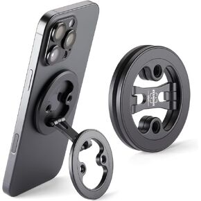 Dual Magnetic Ring Stand for iPhone – Ultra-Compact, Foldable, and Durable Aluminum Alloy Phone Holder for iPhone 12 & Above (Compatible with MagSafe Cases)