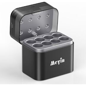 Rechargeable AA Batteries Charger, 15W Fast Charger for AA Lithium & NiMH Batteries, 8 Individual Fast Charging Slots, Magnetic Flip-top Box Design, USB-C Input Port (Adapter Not Included)
