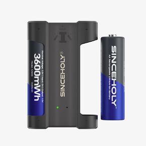 8 Bay Smart 1.5V AA Charger ، شحن USB عالي السرعة ، فتحة مستقلة ، لبطاريات ليثيوم AA 1.5 فولت AA ، لا محول