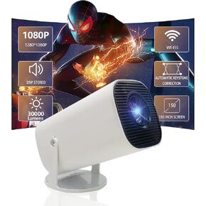 جهاز عرض ، جهاز عرض محمول مع WiFi و Bluetooth ، جهاز عرض أفلام خارجي مع نظام فيديو ، متوافق مع TV Stick Mobile/HDMI/USB/Android ، PS5