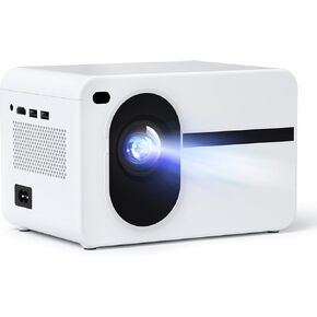 Projector with Wifi and Bluetooth, 500 ANSI Mini Projector Electric Focus Projector,Portable Projector 18000L Max 200" Projector, Outdoor Projector Compatible with iOS/Android/HDMI/USB