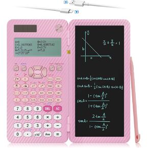 الآلات الحاسبة العلمية للطلاب ، حاسبة شمسية سطح المكتب من Ipepul Pink مع Notepad ، 991EX Type-C القابلة لإعادة الشحن 552 ، اللوازم المدرسية لطلاب المدارس الثانوية والكلية المتوسطة (أسود)