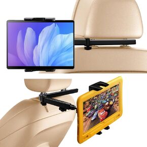 PEMOTech Tablet Holder Back Car Back Seat Headrest Mount Stand for Kids, Road Trip Essentials [3 in 1 Extension Arm] Adjustable Tablet Car Mount for Back Seat, Road Trip Essentials for 4.7-11" Device