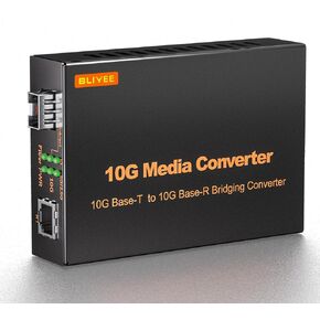 10G Fiber Media Converter | SFP to RJ45 Converter | Unmanaged 1x 100M/1G/2.5G/10G Base-T RJ45 to 1x 10GBase-X SFP+ Slot | Support 10GGBase-SR/LR Transceiver | Auto-Negotiation | Plug and Play