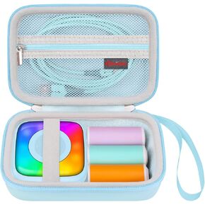 Elonbo Carrying Case for Lebt Mini Sticker Pocket Printer, Label Printer Portable Thermal Printer Travel Bag, Label Maker Machine Storage Holder, Mesh Pocket Fits Label Paper Rolls Tape, Dark Pink in Kuwait