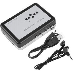 Cassette to MP3 Converter, Portable ABS Tape Player to MP3 Converter USB Flash Drive Capture Audio Music Player for