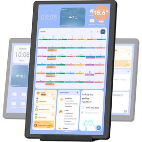 cozyla 15.6'' Digital Calendar Wall Touch Screen Support Any Android Tablet Google Play Apps to Do List Notepad Chore Chart for Kids Meal Planner Wall Mount Smart Electronic Calendar for Family White
