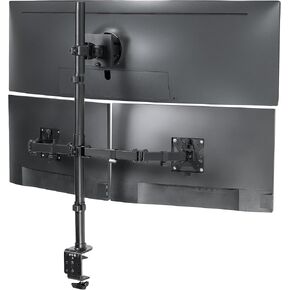 VIVO Triple Monitor Extra Tall Desk Mount for up to 49 inch Ultrawides on Center Bracket and 27 inch Screens on Side Brackets, Holds up to 44 lbs, Black, STAND-V103T