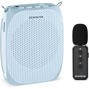 ZOWEETEK Portable Voice Amplifier Wireless Lavalier Microphone, Teacher Microphone with Speakers, Wireless Lapel Amplifier, Mini Voice Amplifier for Teachers, Speech, Meeting, Yoga, Streaming,2025 New
