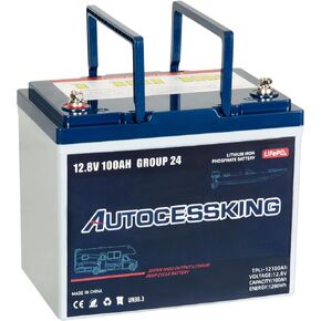 12V 100AH ​​BCI Group 31 LIFEPO4 بطارية ، 100A BMS بطارية ليثيوم قابلة للشحن مع حماية منخفضة الإيقاع ، ما يصل إلى 15000 دورة مثالية للربع ، التخييم ، الطاقة الشمسية ، خارج الشبكة والقوارب