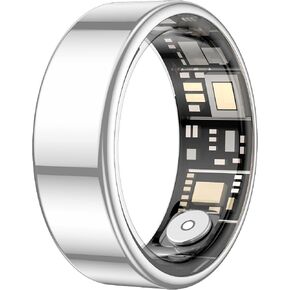 Temdan Smart Ring (2025 Upgraded), Wearable Fitness Smart Ring Health Tracker, Sleep Quality & Heart Rate & Blood Oxygen Monitoring, IP68 Waterproof, No Subscription Fees, Smart Ring, Sliver, Size 9
