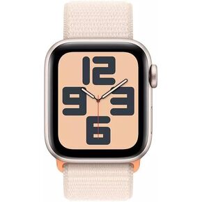 Apple Watch SE (2nd Gen) (GPS + Cellular, 40mm) - Starlight Aluminum Case with Starlight Sport Loop, One Size (Renewed)