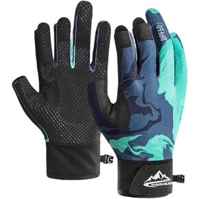 Fishing Gloves Men & Women, Anti-Slip & Breathable UPF Kayak Gloves, 3-Cut Fingers UV Gloves Ice Fishing Gloves Fly Fishing Accessories