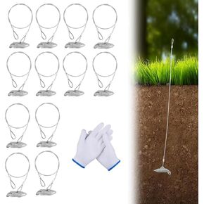 12 Pack Drive-In Ground Earth Anchors with 30inch Cable, Earth Anchor Heavy Duty for High Winds, Easy Hook Anchor for Fixing Shed, Carports, Tent, Swing Set, Greenhouse, Gazebo. (30inch - 12pcs)