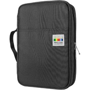 YOSHARES COLLED PENCIL CASE 166 SLOTS PEN CASE Organizer with Quany Wrap and Zipper ، Multilayer Holder for Prismacolor Colored Pencils & Gel Pen (Cactus)