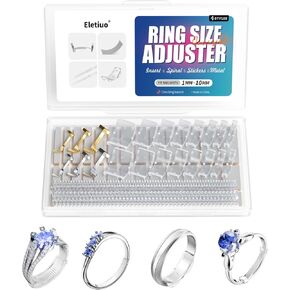 Ring Size Adjuster Set for Loose Rings,3 Styles Invisible Ring Reducer Jewelry Guard Ring Resizer,6Pcs Gold/Silver Filled Metal Ring Guards &117Pcs Sticky Strips &4 Sizes Spirals,Fit Almost Any Ring