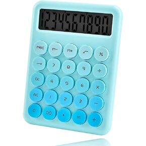 Calculators Desktop, 12 Digit Basic Calculator with Big Buttons, Sensitive Gradient Desk Calculator Large LCD Display for Office Accessories (Pink)
