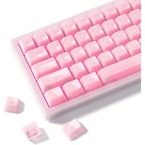 مفاتيح لوحة المفاتيح Womier واضحة ، وردي Keycaps 60 65 75 100 في المئة ، والهلام الشفافة لطيف مفتاح مخصص Cap Cap for Cherry MX ، و Kailh ، و Outemu ، و Gateron Mechanical Boards (MDA profile)
