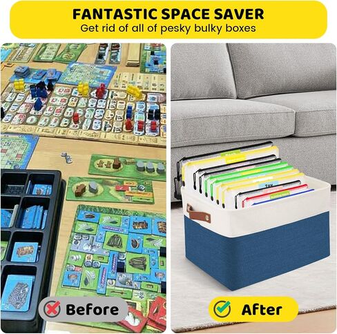 Board Game Storage Kit,Board Game Organizers and Storage Includes 14pcs Zipper Bags with DIY Stickers and Double-Sided Adhesive Dots,Board Game Bags for Puzzle Games Files Home Office（Grey） in Saudi Arabia