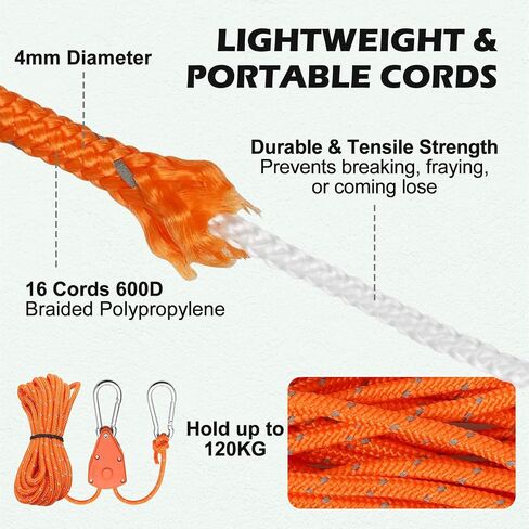 Shed Anchor Kit, 4 Pack 18" Screw in Tent Stakes Heavy Duty Kit, Earth Anchors Heavy Duty with 4 Strong Straps for High Winds, Spiral Trampoline Stakes for Tent Sheds Canopy Gazebo Swing Set （Orange） in Saudi Arabia