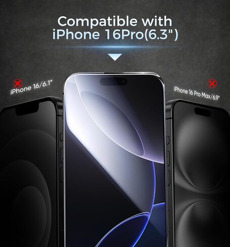 MAGIC JOHN 3rd Gen Upgraded for iPhone 16ProMax Privacy Screen Protector 6.9 Inch,25°Anti-Spy Screen,Shockproof Tempered Glass,Auto Dust-Removal,Bubble Free,Easy Installation,2 Pack in Kuwait