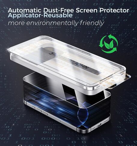 MAGIC JOHN 3rd Gen Upgraded for iPhone 16ProMax Privacy Screen Protector 6.9 Inch,25°Anti-Spy Screen,Shockproof Tempered Glass,Auto Dust-Removal,Bubble Free,Easy Installation,2 Pack in Kuwait