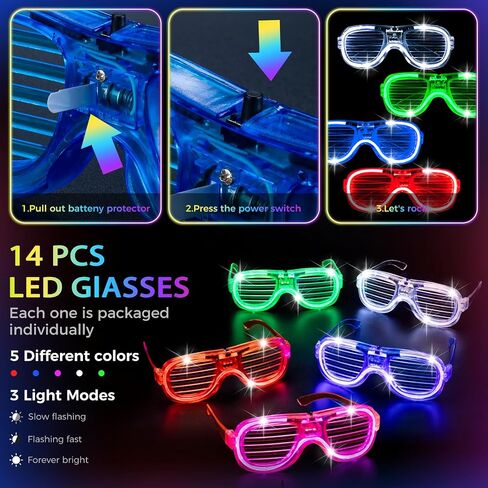 Glow in the Dark Party Favors for Adults Kids, Glow Party Supplies & Favors, 27 Rave Accessories, 56 LED Light Up Toys Bulk, 100 Glow Sticks Bulk Party Pack, Neon Party Supplies & Decorations in Saudi Arabia