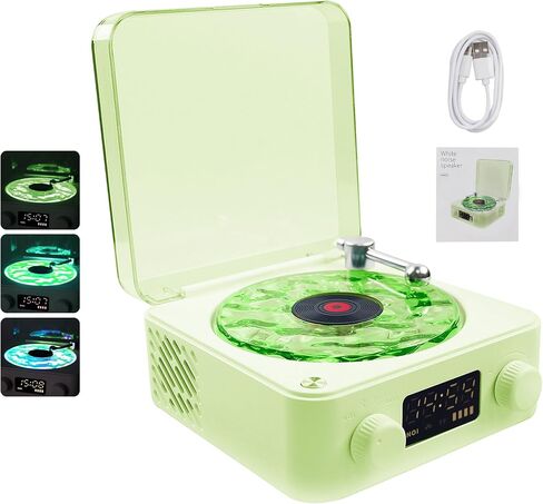 Portable CD Player,Retro Bluetooth CD Player with 4000mAh Battery,Cute Wave Speaker Night Lights/White Noise,Hi-Fi Sound Effect-Dual Channel & Bass Diaphragm,USB/AUX/TF Mode in Saudi Arabia