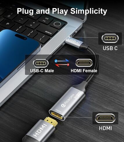 Reborn USB to HDMI Adapter, USB 3.0/2.0 to HDMI Multi-Display Cable, 1080P@60Hz USB-A 3.0 Male to HDMI Female Converter Suitable for Windows XP/7/8/10/11 in Saudi Arabia