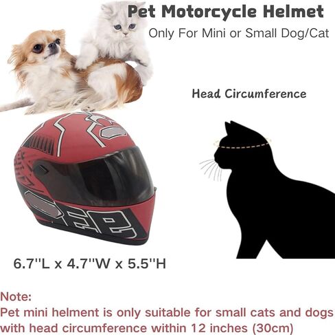 Pet Motorcycle Helmet Dog/Cat Full Face Motorcycle Helmet Outdoor Motorcycle Bike Riding Helmet Hat for Cat Dog Doggie Puppy Kitten Pet Supplies Racing Car Fan Collectible Small Gift (Black) in Saudi Arabia